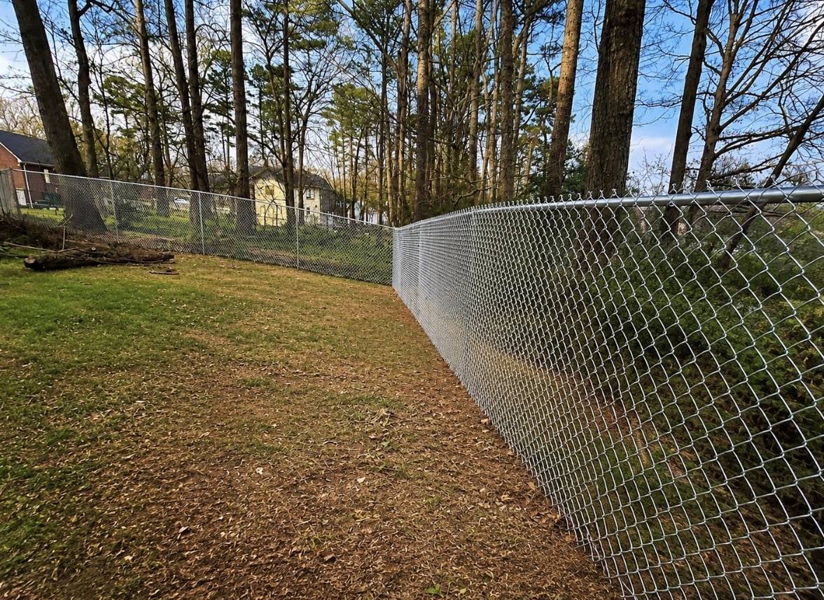 Galvanized chain link fence